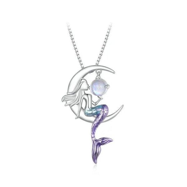 ˇFashion StreetˇMermaid Pendant Necklace Moon Neck Chain