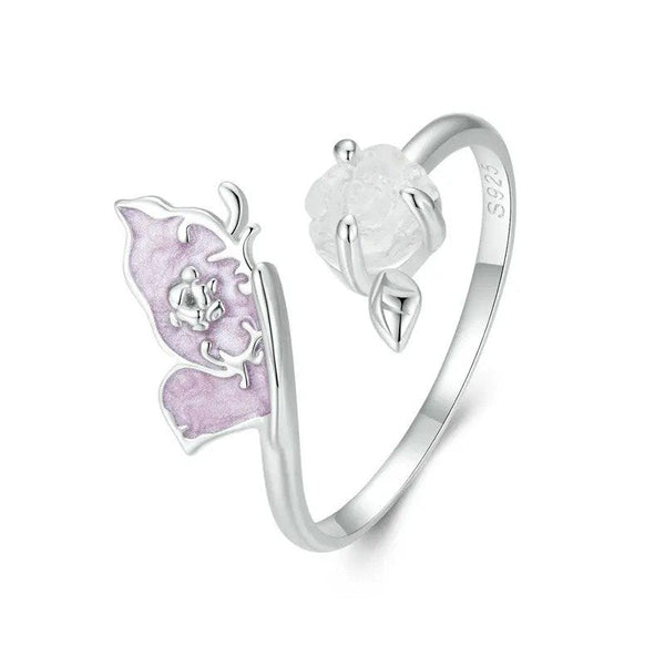 ˇFashion StreetˇPurple Magenta Enamel Butterfly Opening Ring